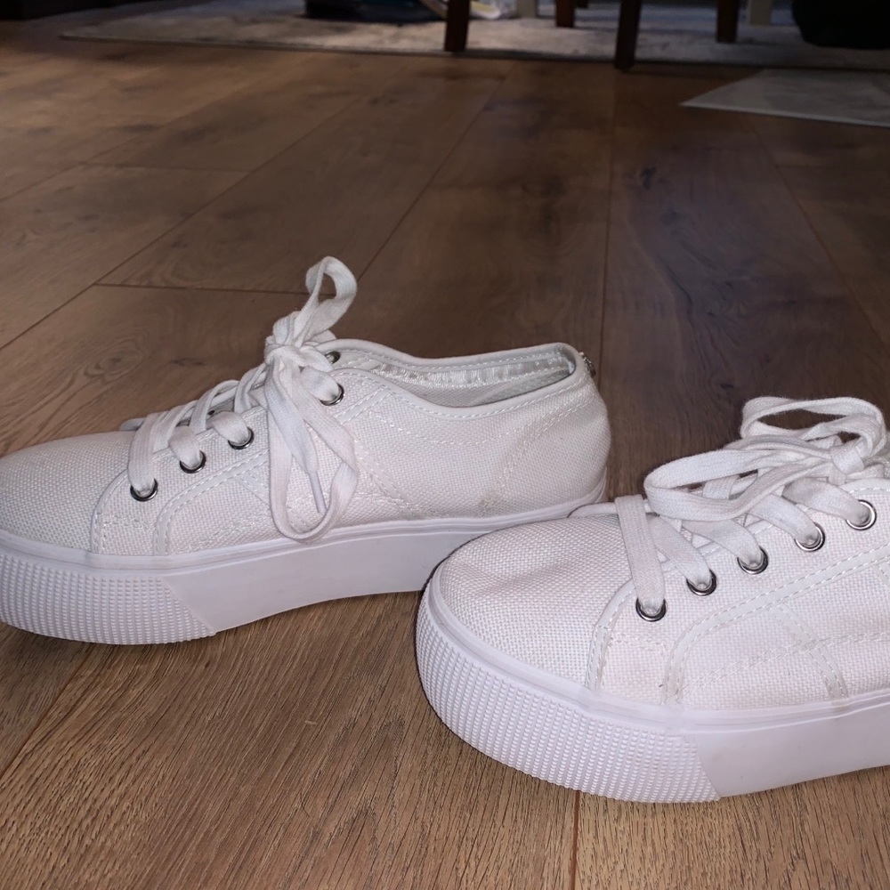 platform white sneakers